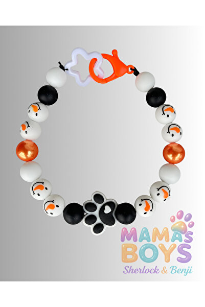 Mamasboys Kardan adamlı boncuklu sevimli köpek kolyesi / tasması