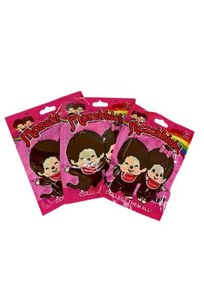 OEM Set 3 Plicuri Monchhichi – Figurină Surpriză 5 cm + Cartonaș Colecție