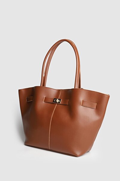 Store حقيبة يد وكتف نسائية من الجلد مع قفل مغناطيسي