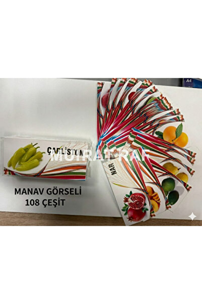MURAT RAF Market Etiket Görsel Manav Görselleri Etiket 16*6 cm (108 Çeşit)