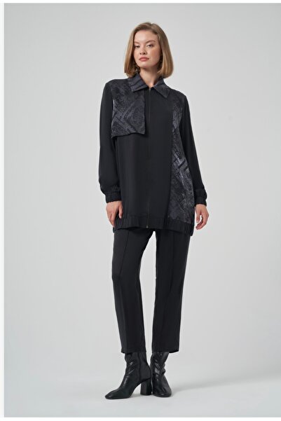 Nuss FERMUARLI İPEK CUPRA TAKIM tunik boy;80 cm