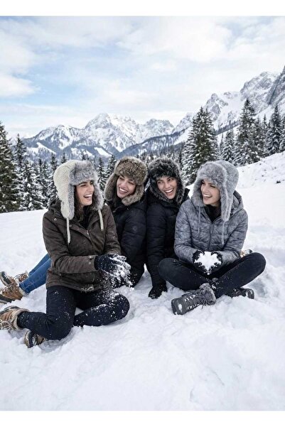 LAGRANZE Premium Alpaka Kışlık 4 Lü Şapka Seti