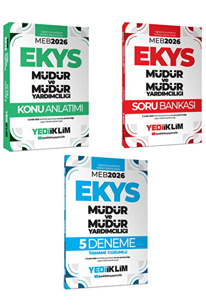 Yediiklim Yayınları 2026 MEB EKYS Müdür Ve Müdür Yardımcılığı Konu+Soru+Denem...