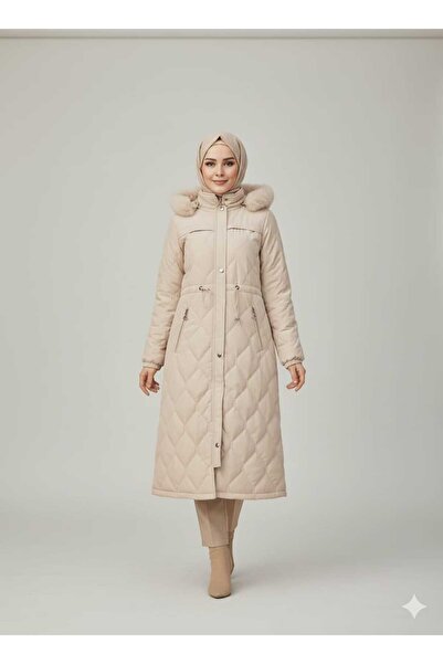 KMKkombin Women's Large Size Fiber Filled Sports Quilted Nova Fabric Coat 0198