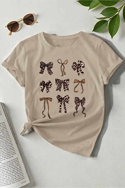 trendypassion Унисекс тениска с принт на леопардова кожа и панделка