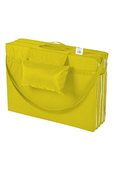 Bysay Şezlong Minderi Kamp Minderi Fermuarlı Şapkalı 4 Cm (SARI)