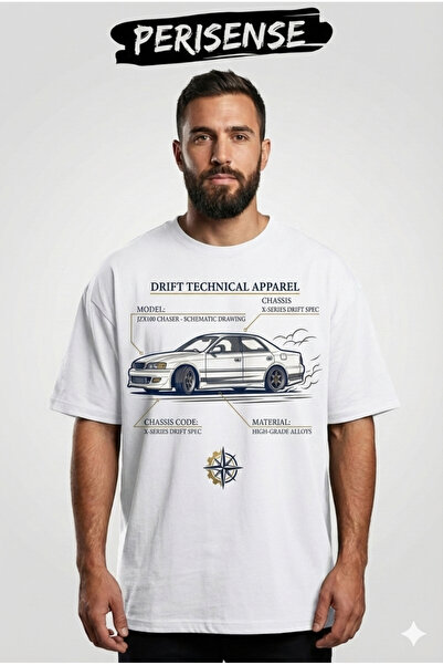 YRN COLLECTION Ουνισέξ Μπλουζάκι με σχέδιο BLUEPRINT αυτοκινήτου Drift, Τυπωμ...