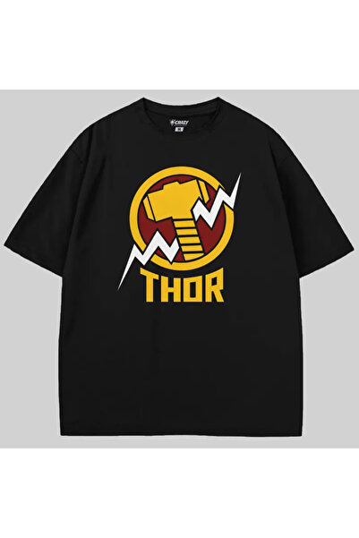 Crazy Tricou Marvel Thor Hammer Logo supradimensionat
