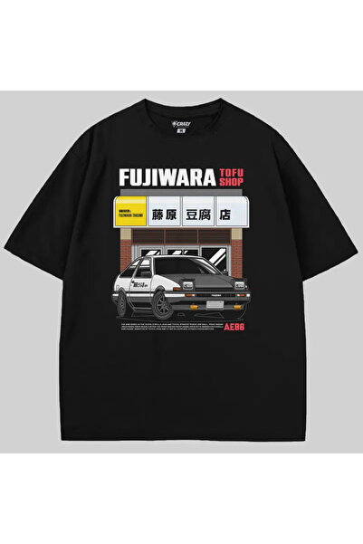 Crazy تي شيرت تويوتا Ae 86 فوجيوارا توفو شوب قصة فضفاضة