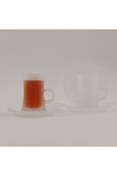 Dallaty 12pcs glass tea set, white frosted
