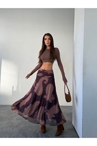 mydukkan.co Εθνική μακριά φούστα με ντραπέ στη μέση