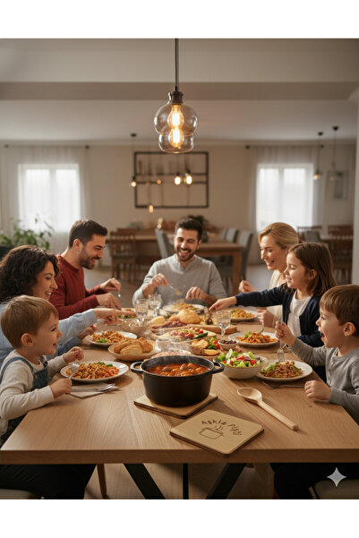 MODA Modern Tasarım Isıya Dayanıklı Ahşap Tencere Altlığı (KİŞİSELLEŞTİRİLEBİ...