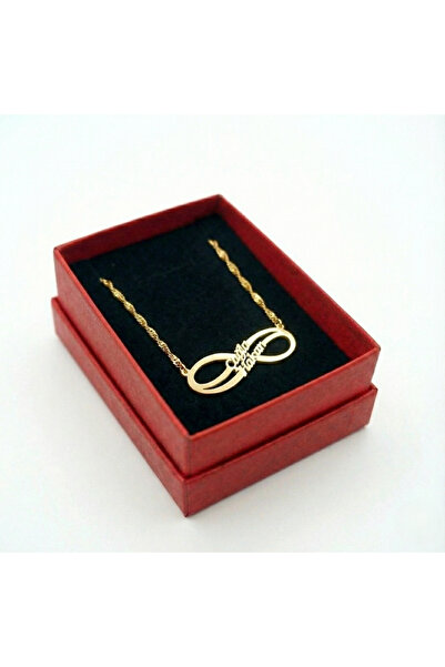 NİŞANTAŞI GÜMÜŞ 925 Ayar Gümüş Altın Kaplama İsimli Sonsuzluk Kolye