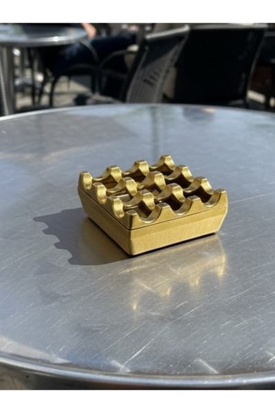 AiroBazar Gold Color Cast Iron Ashtray |   Modern & Decorative Ashtray
