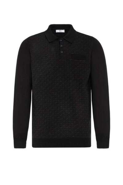 SÜVARİ Rahat Kalıp %100 Yün Akrilik Premium Polo Yaka Triko Kazak TR201370045...