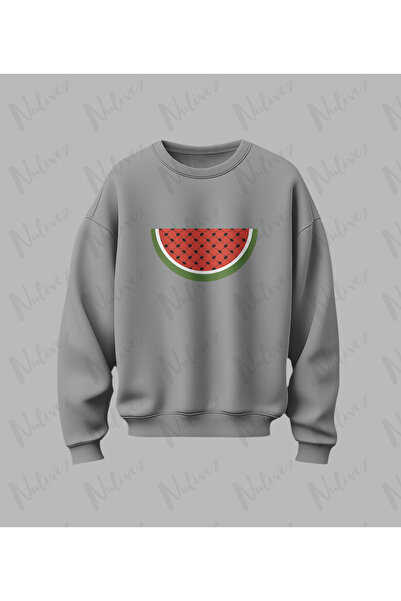 Nulivez Palestine Design Printed High Quality Unisex Oversized O Neck Sweatshirt
