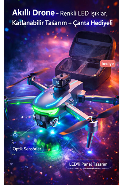 FaroxTech Katlanabilir Akıllı Drone - Sivil Havacılık İzin Gerektirmez - Enge...