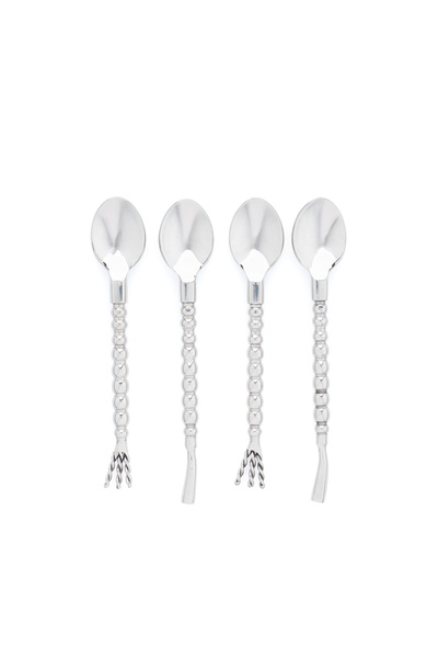 Blends Stainless Steel Dessert Spoons Set of 4 with Round Handles