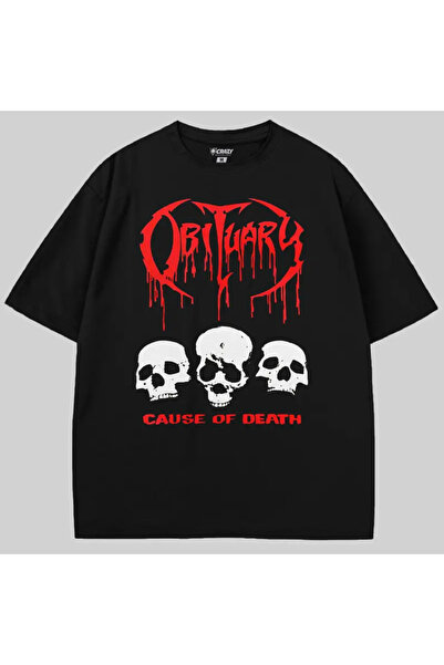 Crazy Некролог Причина за смъртта Овърсайз тениска