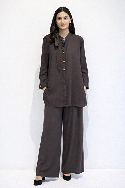 FUAT GÜRSEN Tunic Trouser Set with Ribbon Detail