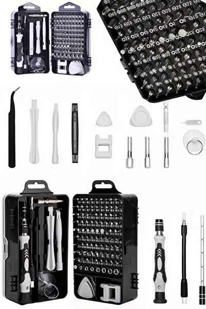 TechnoStation 115 Parça Ev Ofis Telefoncu Tamir Kiti Çoklu Çantalı Tornavida ...