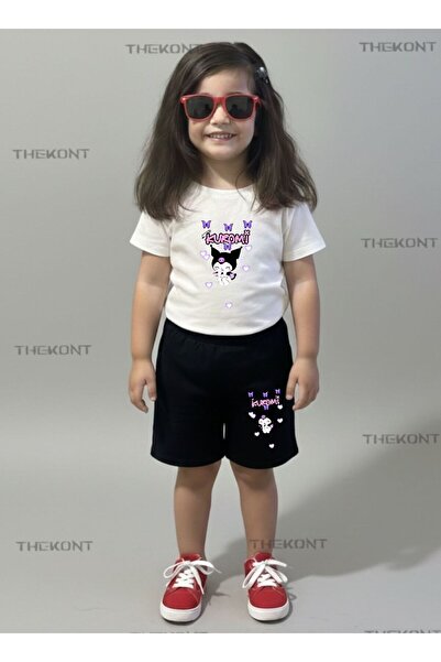 THEKONT SET PENTRU COPII KUROMI 2704 - T-SHIRT IMPRIMAT - PANTALONI SCURT - P...