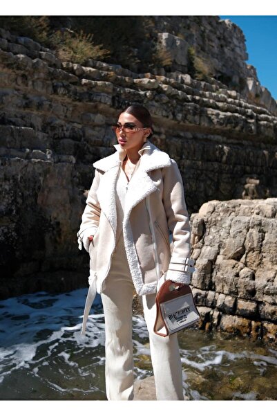 EtikaOnline Kürklü Kadın Oversize Kaban