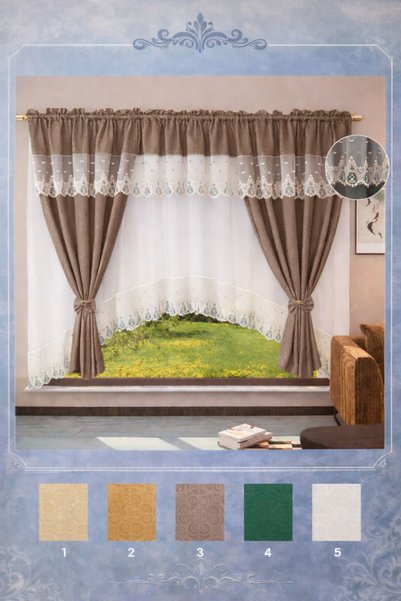 deluxshine Set Draperie 2 în 1 + Perdea (400 x 160 cm)
