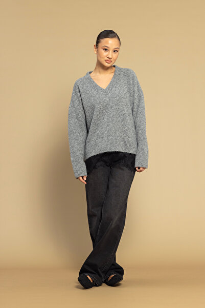 Nisan Pulover din tricotaj cu detalii din dantelă