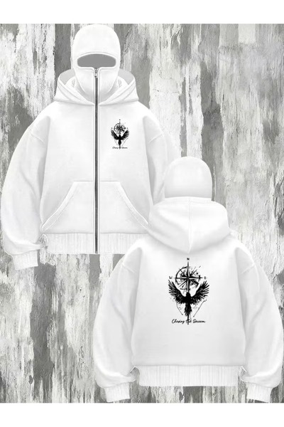 Flaubert -KAR MASKELİ NİNJA ERKEK FERMUARLI SWEATSHIRT HIRKA 3 İPLİK KALIN FE...