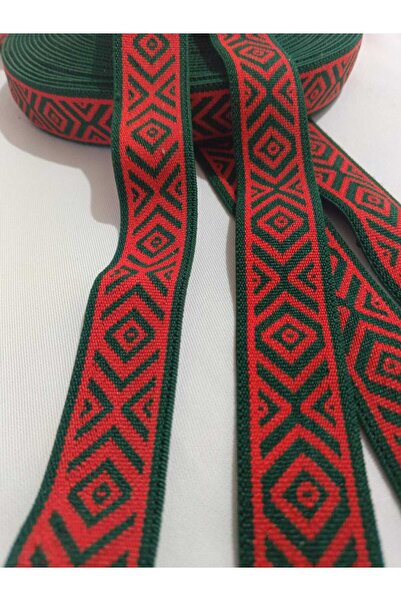 ULUPAMİR شريط مطاطي منقوش باللون الأخضر الداكن والأحمر بطول 1 متر