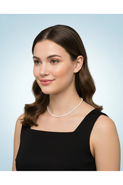 beePoint Minimalist White Bead Dizim Necklace