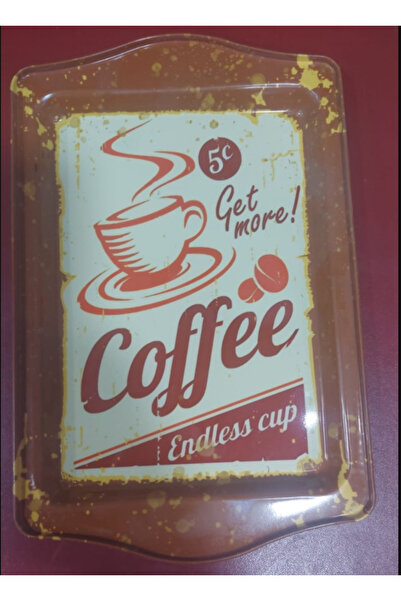 esdekor Small Themed Metal Tray Width 15.7cm Length 24.5cm 1 Piece