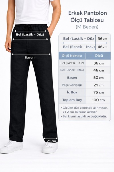 canmana kids&baby Muslin Fabric Flowy Men's Pants Medium Size