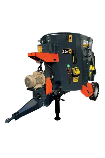 BURKON MAKINE Burkon 2.5m³ 380V ve Traktör Şaftlı Çekilir Yem Karma Makinesi