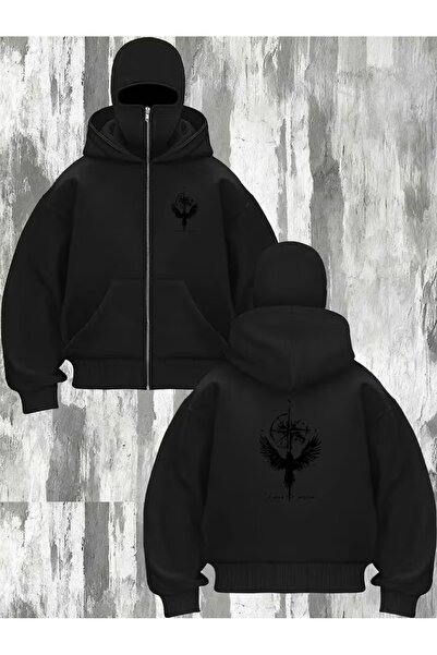 Flaubert -KAR MASKELİ NİNJA ERKEK FERMUARLI SWEATSHIRT HIRKA 3 İPLİK KALIN FE...