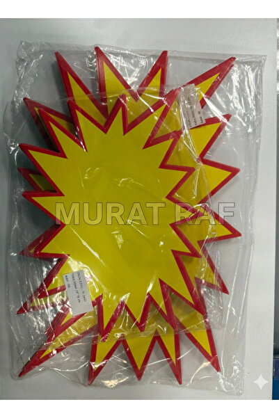 MURAT RAF بطاقات أسعار على شكل نجمة صفراء 17×23 سم، 50 قطعة للمتاجر والبقالات...
