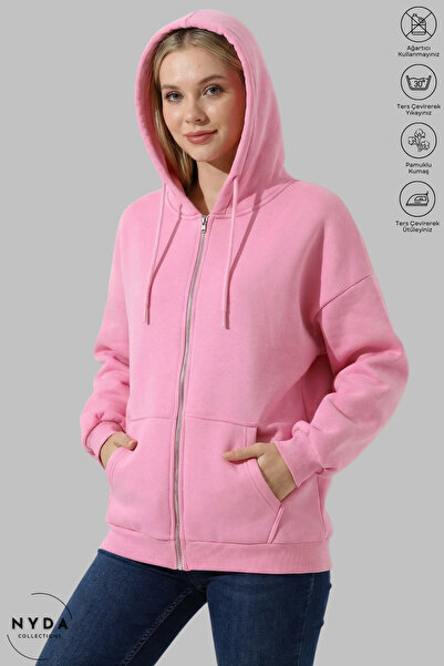 Nyda Collections Women's Thick Winter Fabric Oversized Long Sleeve Unprinted ...