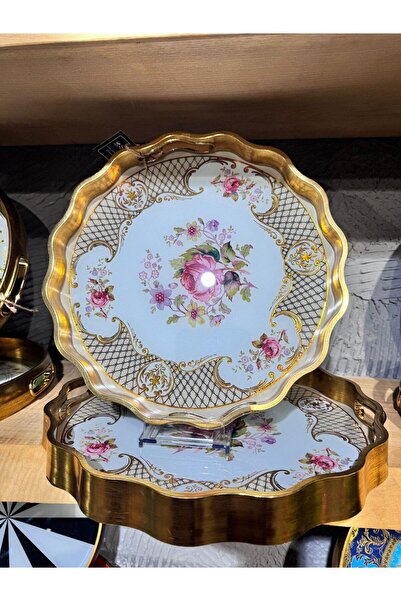 şirineşyalarım 2 Piece Glass Patterned Tray