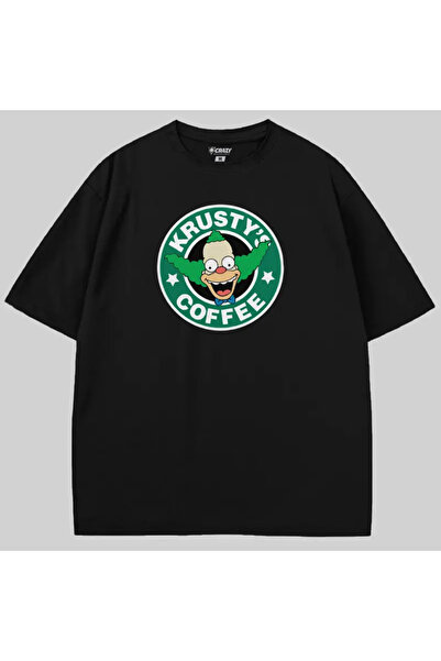 Crazy تي شيرت سيمبسونز كروستي برجر قصة فضفاضة