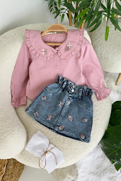 Minigimin Cicileri My Little One's 3-Piece Set with Strawberry Embroidery Det...