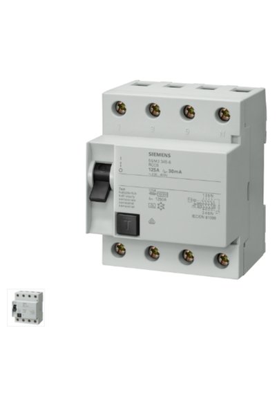 Siemens 5SM3645-0 125A 300mA 400V (3Faz+Nötr) Reaktif Güç Kontrol (Kaçak Akım...