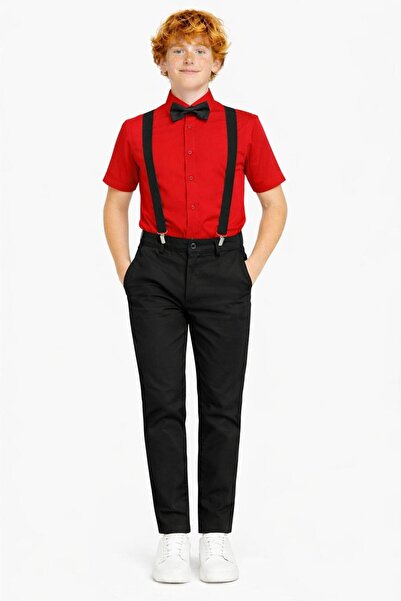 Kuraff Giyim 23 APRILIE COSTUM PENTRU BĂIEȚI CU MÂINI SCURTĂ, PANTALON, PAPION