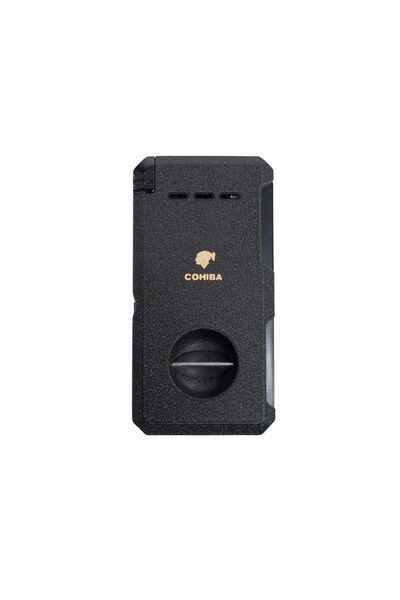 Parmida Cohiba V-Cut Makaslı Delicili Puro Çakmak Siyah Renk CCM675