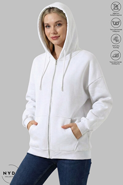 Nyda Collections Women's Thick Winter Fabric Oversized Long Sleeve Unprinted ...