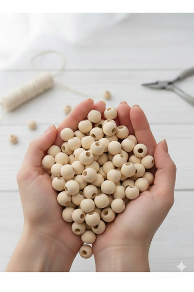 rosfloa rf 8 mm Raw Wood Beads Hobby and Craft Material (100 g - Average 450 ...