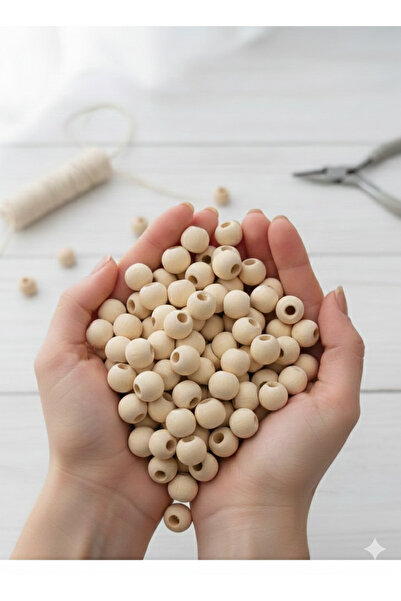 rosfloa rf 10 mm Raw Wood Beads Hobby and Craft Material (100 g - Average 300...