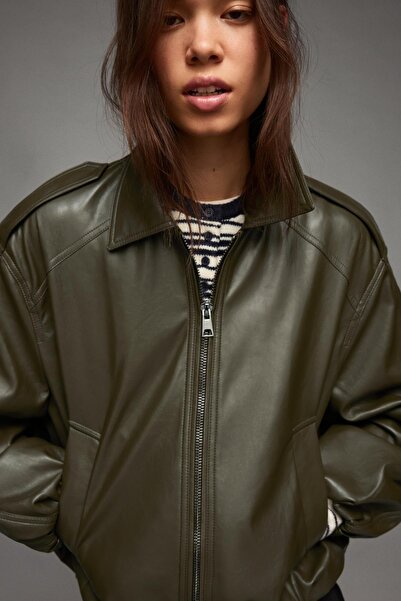 Bershka Balon kesim suni deri ceket