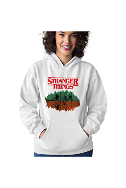 OEM Women's Sweatshirt Stranger Things Forest Bikes Abyss Monsters