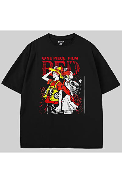 Crazy Μπλουζάκι One Piece Red Movie oversized